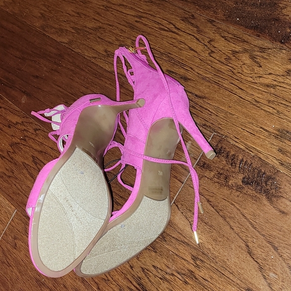 💕NEW Marc Fischer Fuschia Faux Suede Lace Up Heels💕 - Picture 5 of 8